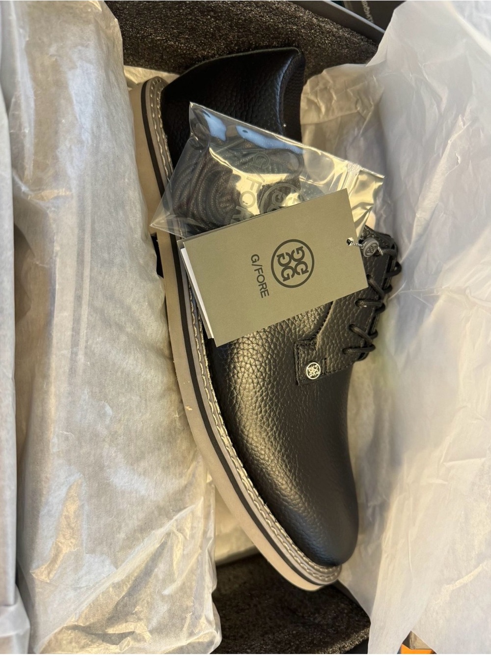 G/FORE Black & Yellow Gallivanter Men’s Oxford Golf  Shoes